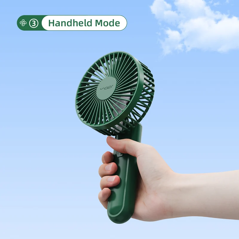 Vyvylabs D02 Handheld Foldable Clip Fan (Green, Dark Green, White) (VKD02-GN, VKD02-DGN, VKD02-WH)