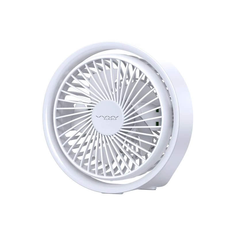 Vyvylabs D04 Mini Portable Desktop Fan with Led Light (White, Pink) (VKD04-WH, VKD04-PK)