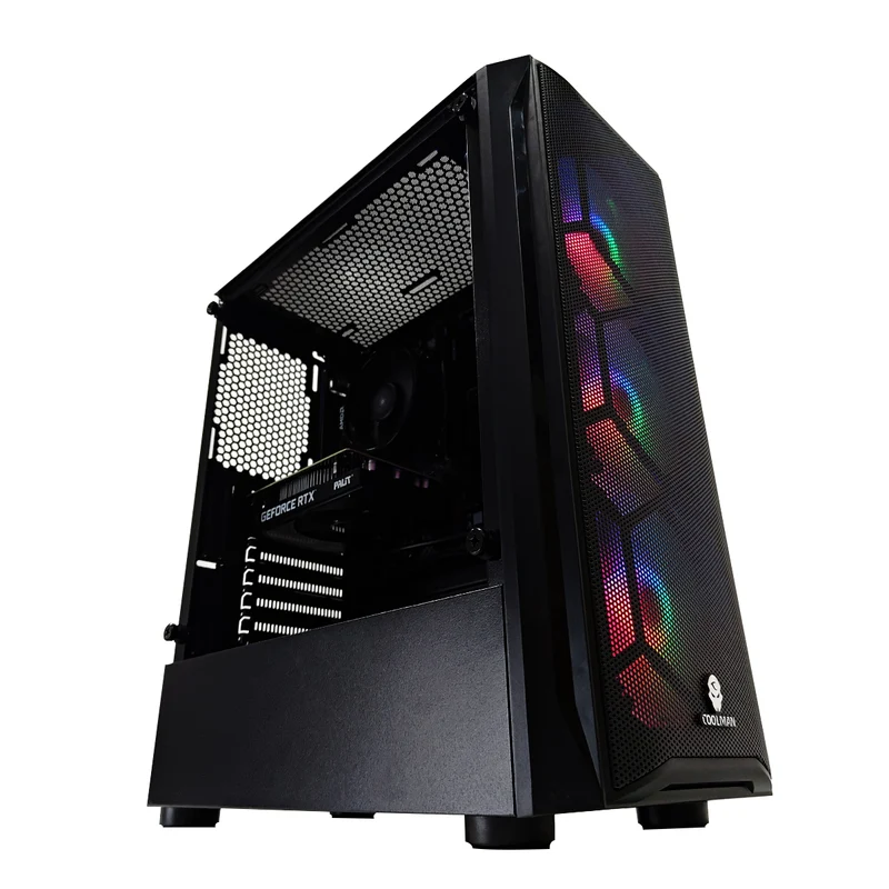 Alpha Aurora Black Desktop Gaming PC | AMD Ryzen 5 5500 | 16GB RAM | 500GB SSD | RTX 3050 | Windows 11 Pro