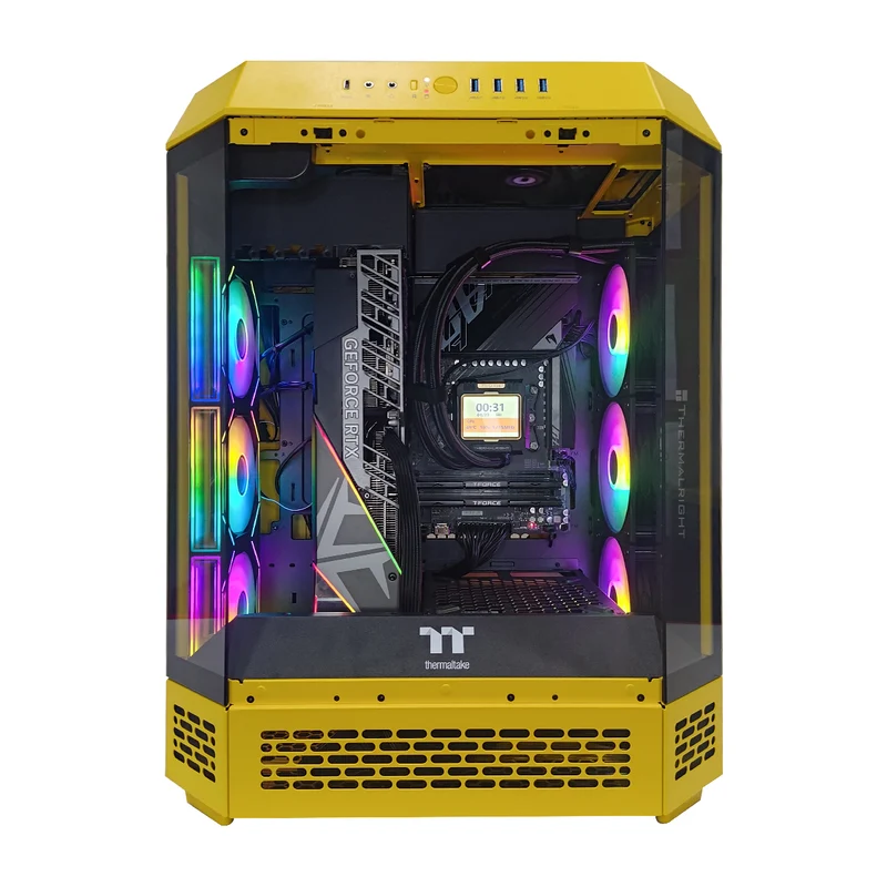 Ultra The Tower 600 Yellow Desktop Gaming PC | AMD Ryzen 7 9800X3D | 32GB RAM | 1TB SSD | RTX 5080 | Windows 11 Pro