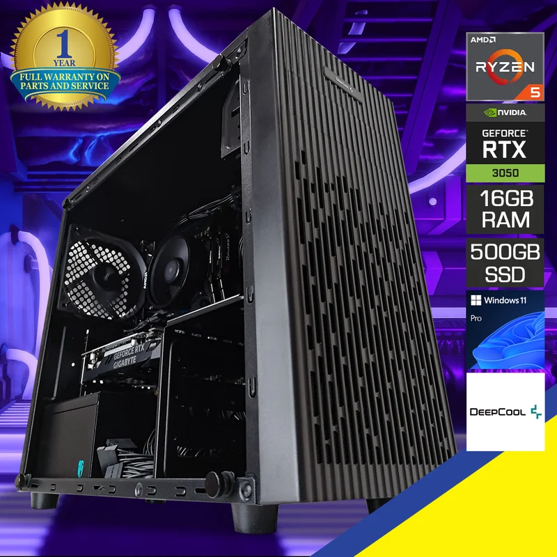 Alpha Matrexx 30 Black Desktop Gaming PC | AMD Ryzen 5 5600 | 16GB RAM | 500GB SSD | RTX 3050 | Windows 11 Pro