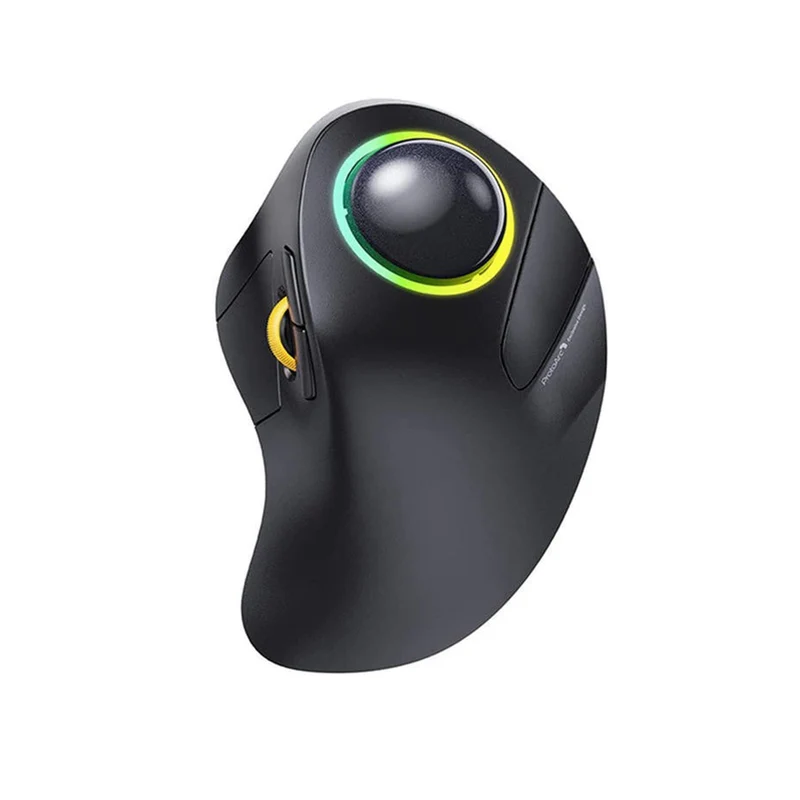 ProtoArc EM03 RGB Rechargeable Trackball Mouse (Black + Grey Ball) (CP012827)