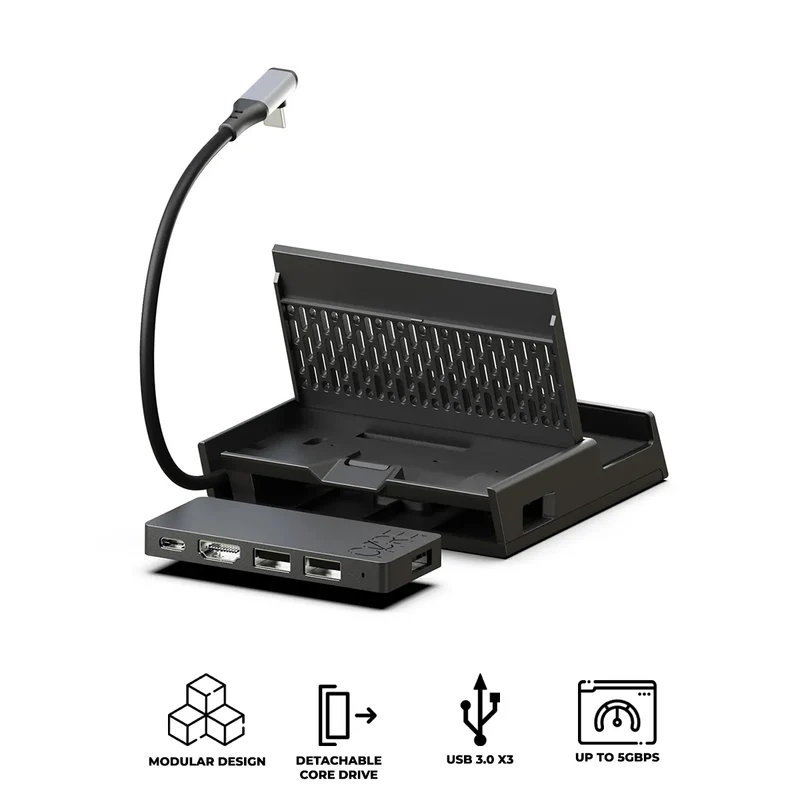 Skull & Co. OneDock Pro for Steam Deck / ROG Ally / ROG Xbox Ally / Nintendo Switch / Nintendo Switch 2 / Laptop / Other Gaming Handheld (ODKPRO-BK)