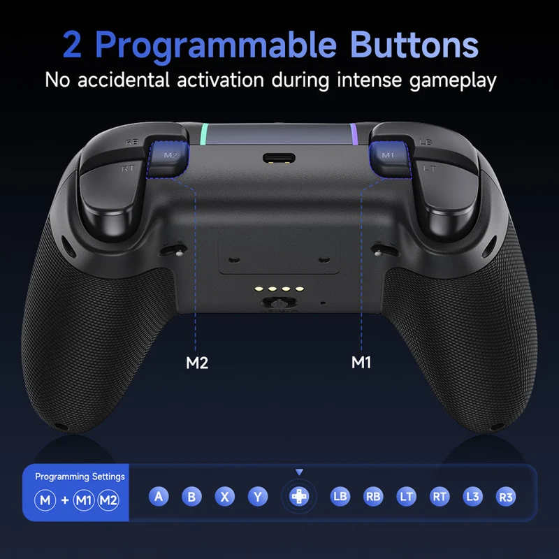 EasySMX X05Pro Multiplatform Wireless Gaming Controller for Nintendo Switch/PC/iOS/Android (Black, White, Aurora Purple)
