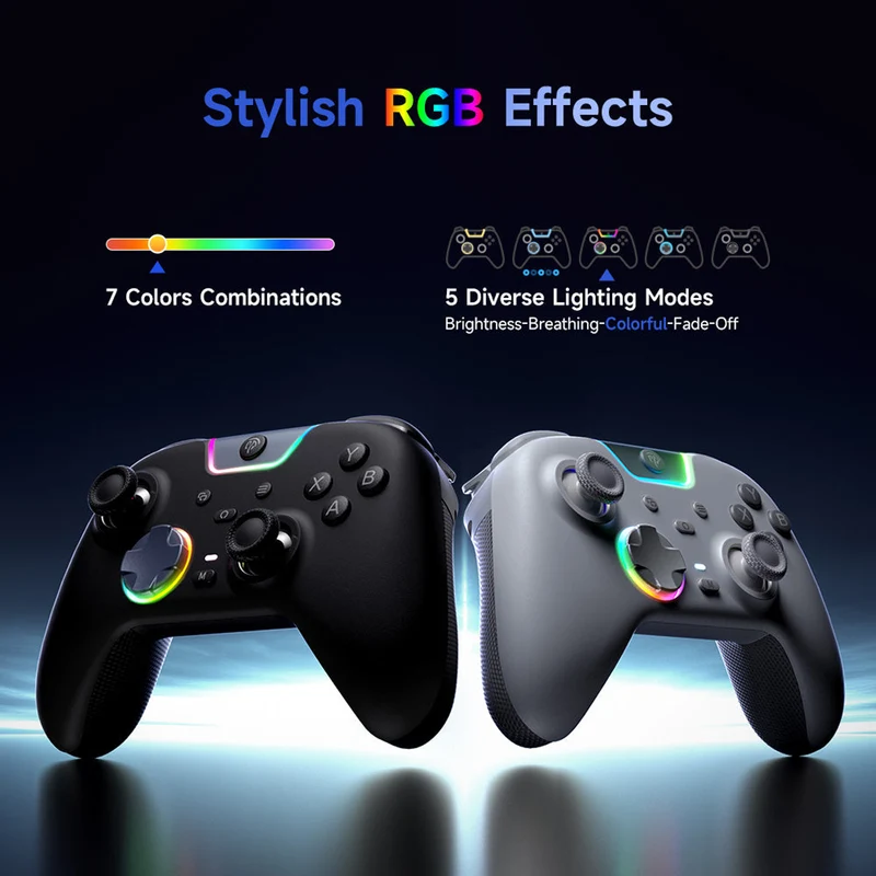 EasySMX X05Pro Multiplatform Wireless Gaming Controller for Nintendo Switch/PC/iOS/Android (Black, White, Aurora Purple)