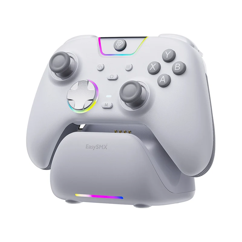 EasySMX X05Pro Game Controller with Charging Base for Nintendo Switch/PC/iOS/Android (Black, White) (VG-C472, VG-C473)