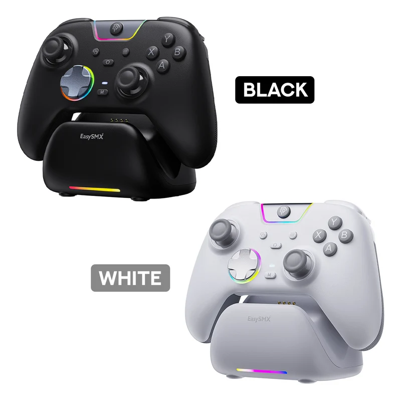 EasySMX X05Pro Game Controller with Charging Base for Nintendo Switch/PC/iOS/Android (Black, White) (VG-C472, VG-C473)