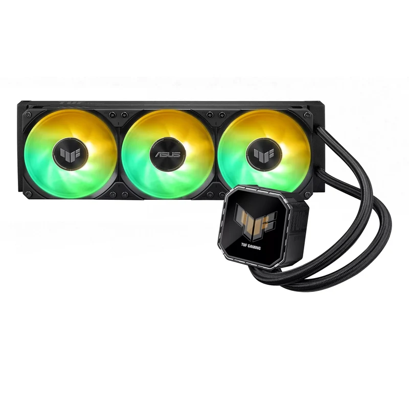 ASUS TUF Gaming LC III 360 ARGB LCD CPU Liquid Cooler with Pre-Installed & Integrated Triple Fans (Black, White)