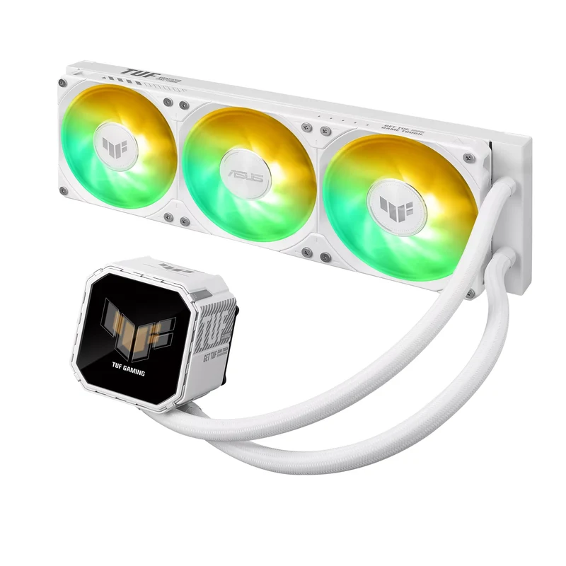 ASUS TUF Gaming LC III 360 ARGB LCD CPU Liquid Cooler with Pre-Installed & Integrated Triple Fans (Black, White)