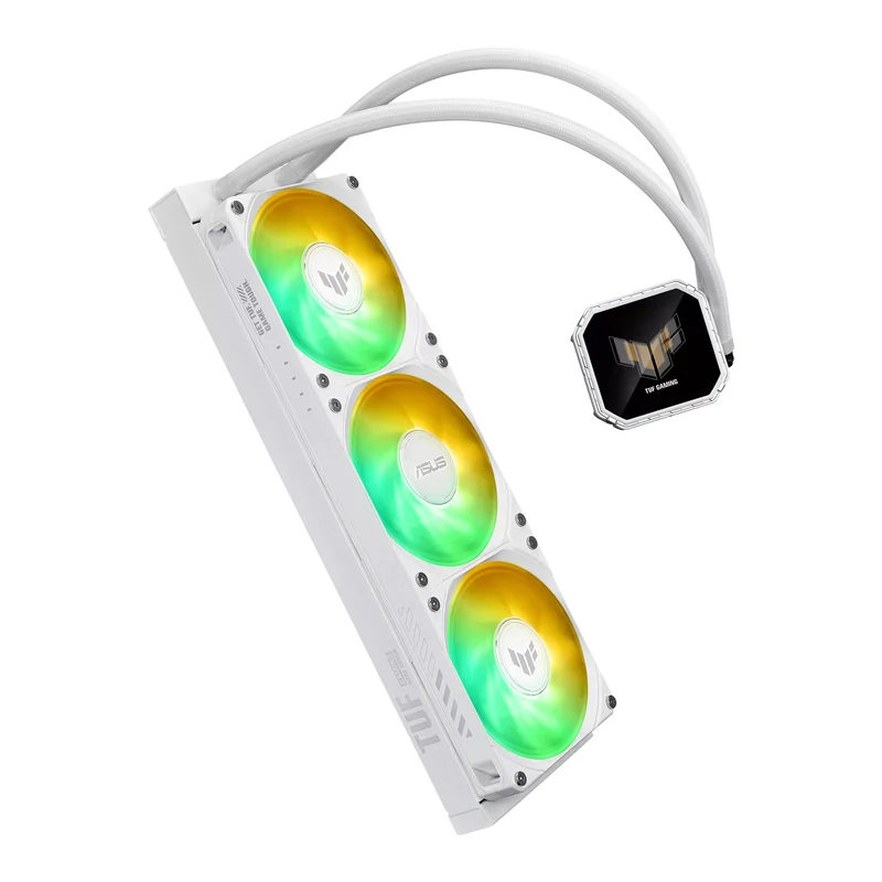 ASUS TUF Gaming LC III 360 ARGB LCD CPU Liquid Cooler with Pre-Installed & Integrated Triple Fans (Black, White)