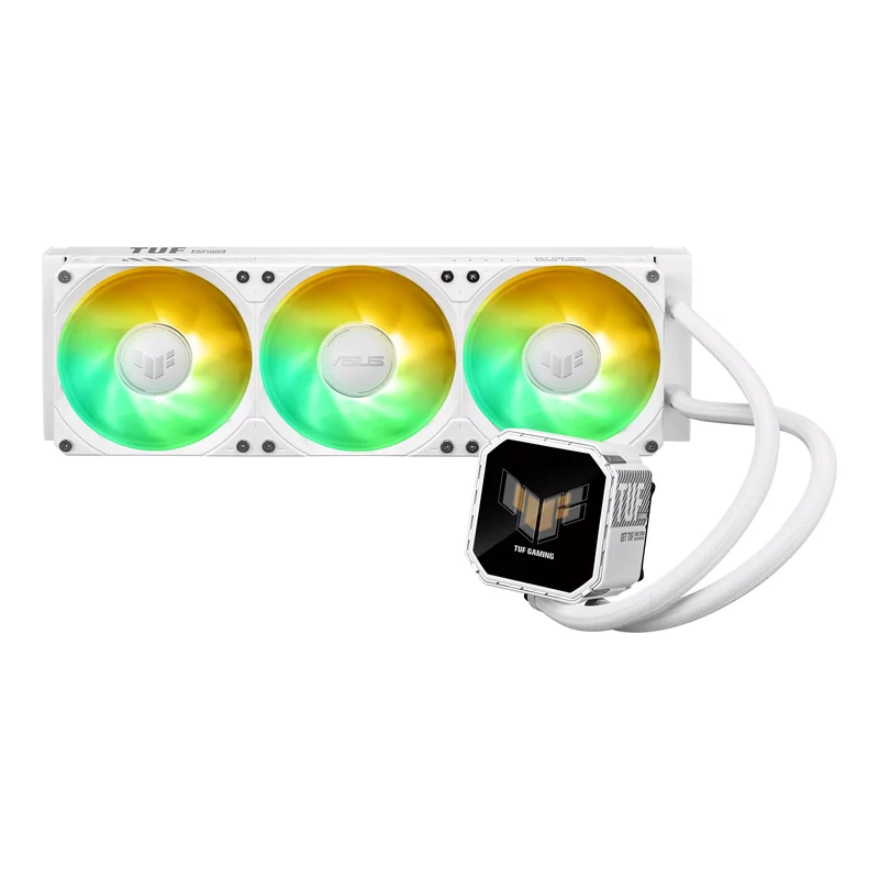 ASUS TUF Gaming LC III 360 ARGB LCD CPU Liquid Cooler with Pre-Installed & Integrated Triple Fans (Black, White)
