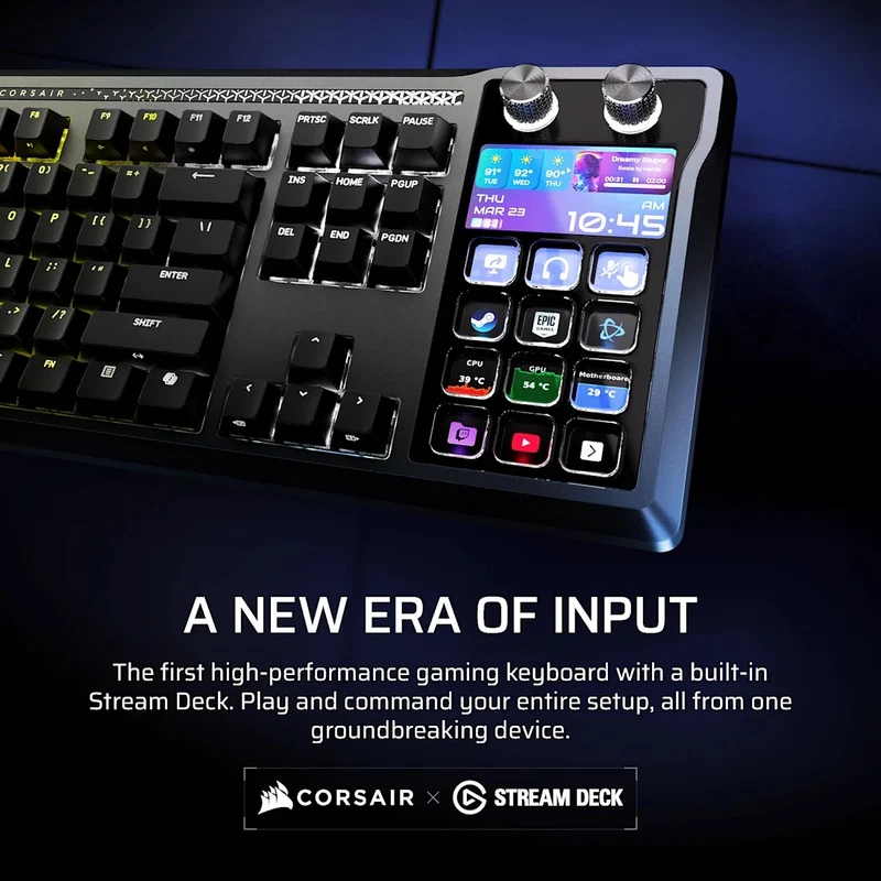Corsair Galleon 100 SD Stream Deck-Integrated Full-Size Wired Mechanical Gaming Keyboard (Black) (CH-912A31I-NA)