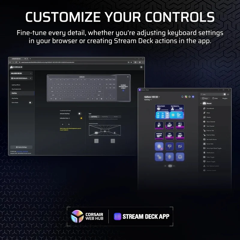Corsair Galleon 100 SD Stream Deck-Integrated Full-Size Wired Mechanical Gaming Keyboard (Black) (CH-912A31I-NA)