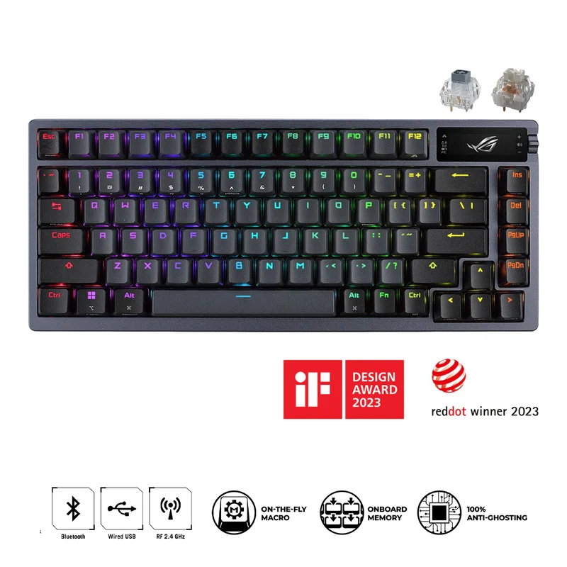 Asus M701 ROG Azoth 75% Wirelescs Mechanical Gaming Keyboard (Black) (ROG NX Snow Mechanical Switch, ROG NX Storm Mechanical Switch)