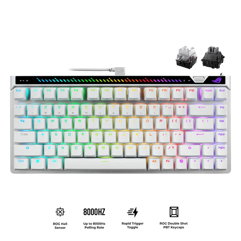 ASUS M705 ROG Falchion Ace 75HE 75% Wired Analog Gaming Keyboard (ROG HFX V2 Magnetic Switch, ROG HFX V2X Magnetic Switch) (White)