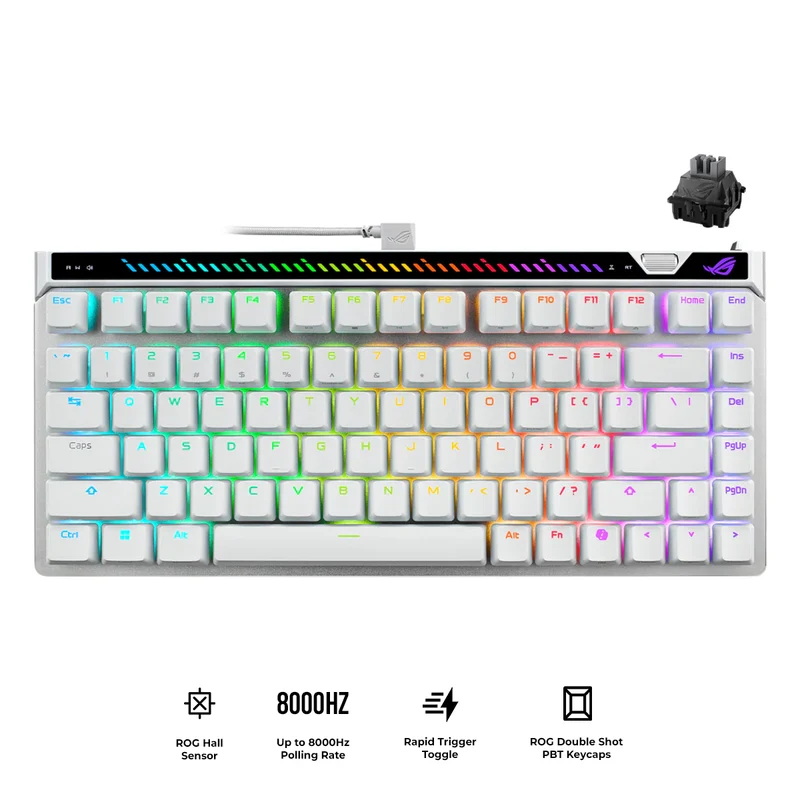ASUS M705 ROG Falchion Ace 75HE 75% Wired Analog Gaming Keyboard (ROG HFX V2 Magnetic Switch, ROG HFX V2X Magnetic Switch) (White)