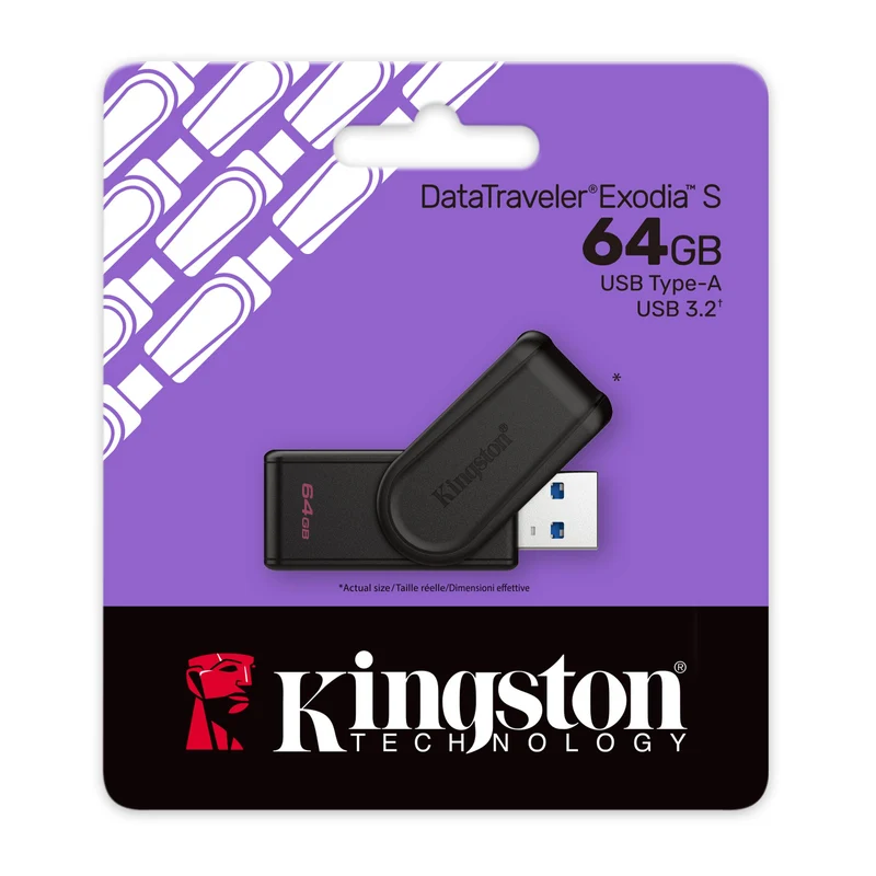 Kingston DataTraveler Exodia S USB 3.2 Type-A Flash Drive (64GB, 128GB, 256GB)
