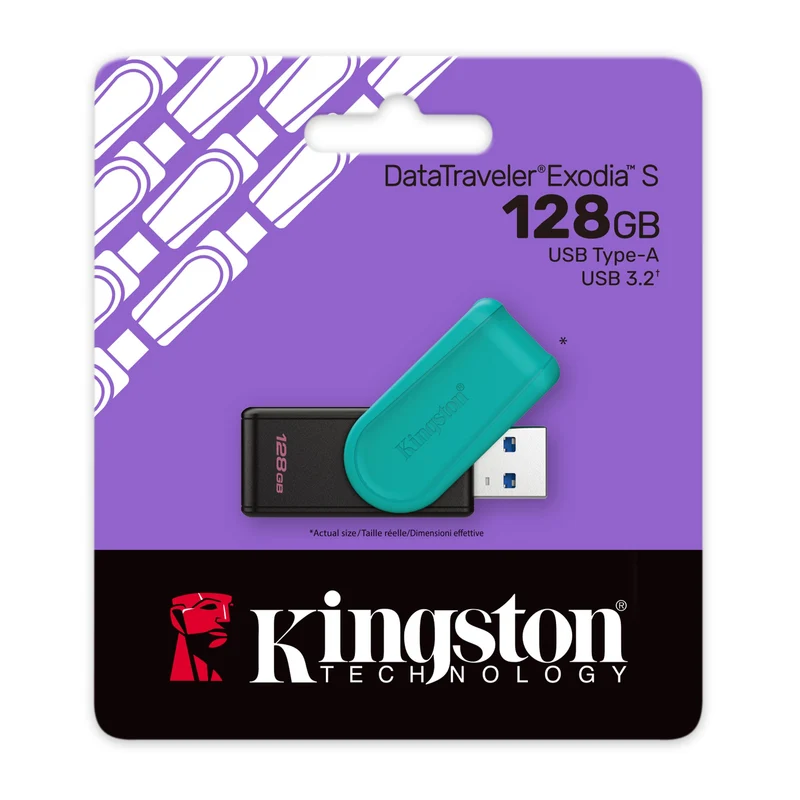 Kingston DataTraveler Exodia S USB 3.2 Type-A Flash Drive (64GB, 128GB, 256GB)