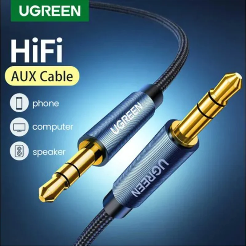 Ugreen 3.5mm Male to Male Round Cable - (1m, 1.5m, 2m, 3m)