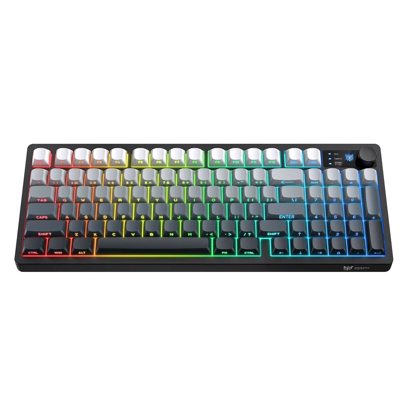 Onikuma MT902 Tri-Mode RGB 95 Keys Membrane Keyboard with Rotation Control (Black Gradient)