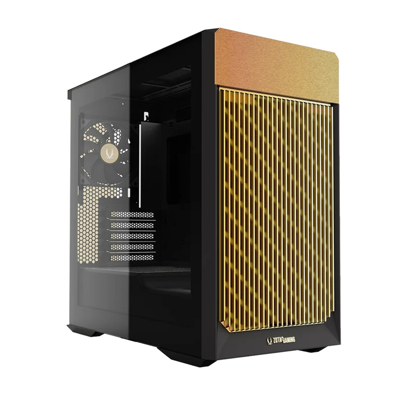 ZOTAC Alloy MATX Gaming PC Case (ZC-MAB3F-01) (Black/Gold, White/Silver)