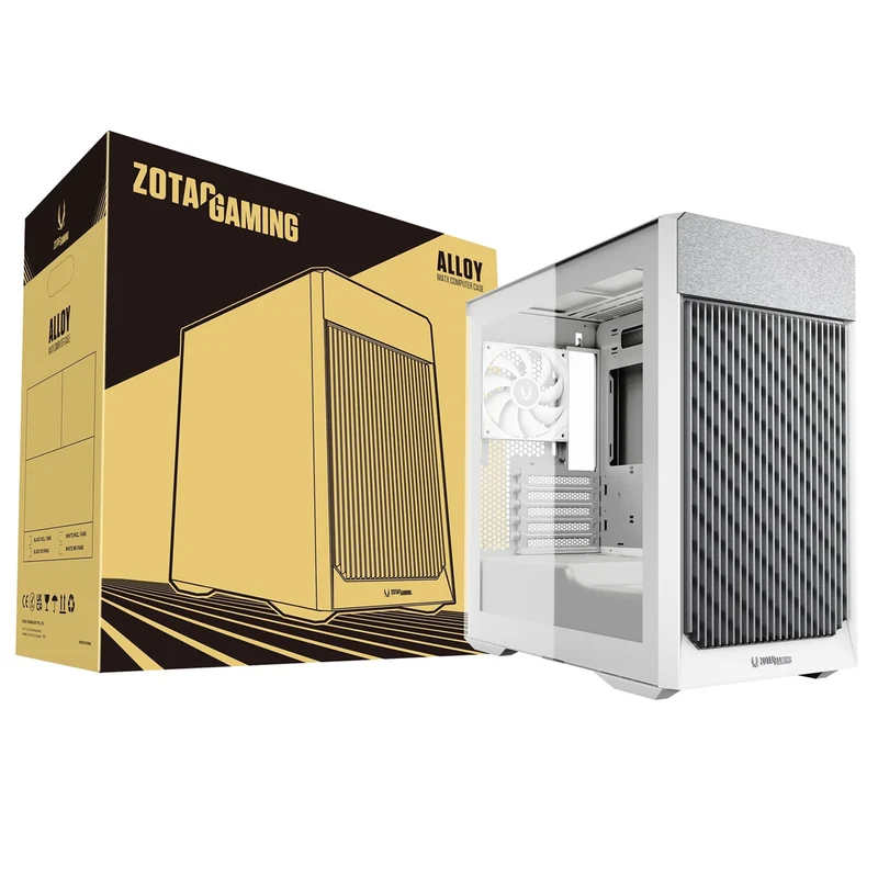 ZOTAC Alloy MATX Gaming PC Case (ZC-MAB3F-01) (Black/Gold, White/Silver)