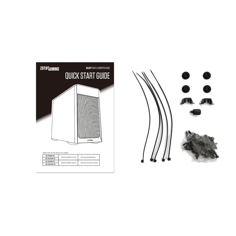 ZOTAC Alloy MATX Gaming PC Case (ZC-MAB3F-01) (Black/Gold, White/Silver)
