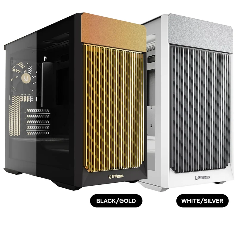 ZOTAC Alloy MATX Gaming PC Case (ZC-MAB3F-01) (Black/Gold, White/Silver)