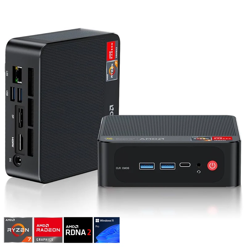 Beelink SER5 Max AMD Ryzen 7 7735HS 24GB RAM 1TB SSD Windows 11 Pro Mini PC (Black)