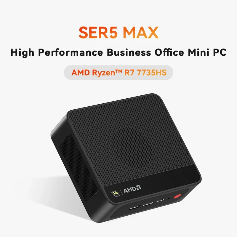Beelink SER5 Max AMD Ryzen 7 7735HS 24GB RAM 1TB SSD Windows 11 Pro Mini PC (Black)
