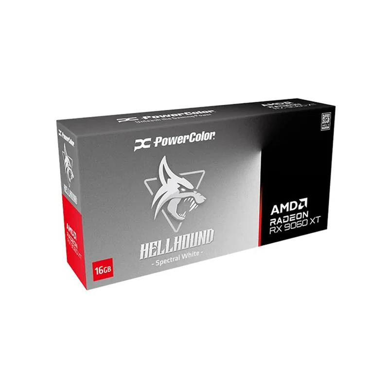 PowerColor Hellhound AMD Radeon RX 9060 XT 16GB GDDR6 Graphics Card (Spectral White) (RX9060XT 16G-L/OC/WHITE)