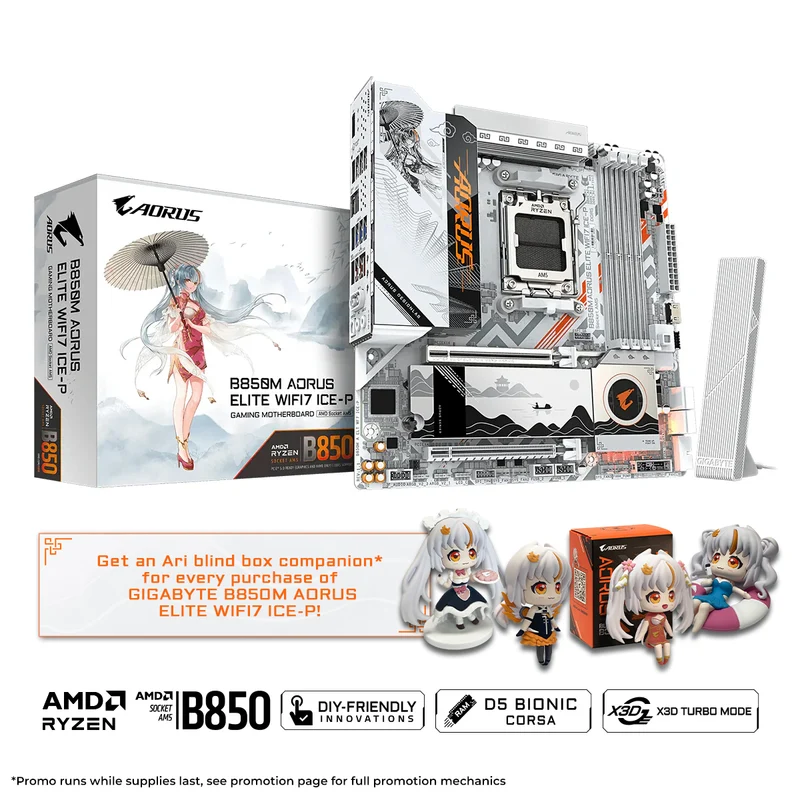 Gigabyte B850M Aorus Elite WiFi7 Ice-P DDR5 Gaming Motherboard