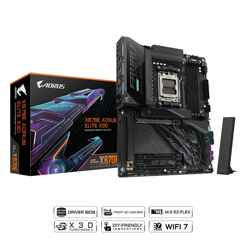 Gigabyte X870E Aorus Elite X3D DDR5 AMD Gaming Motherboard