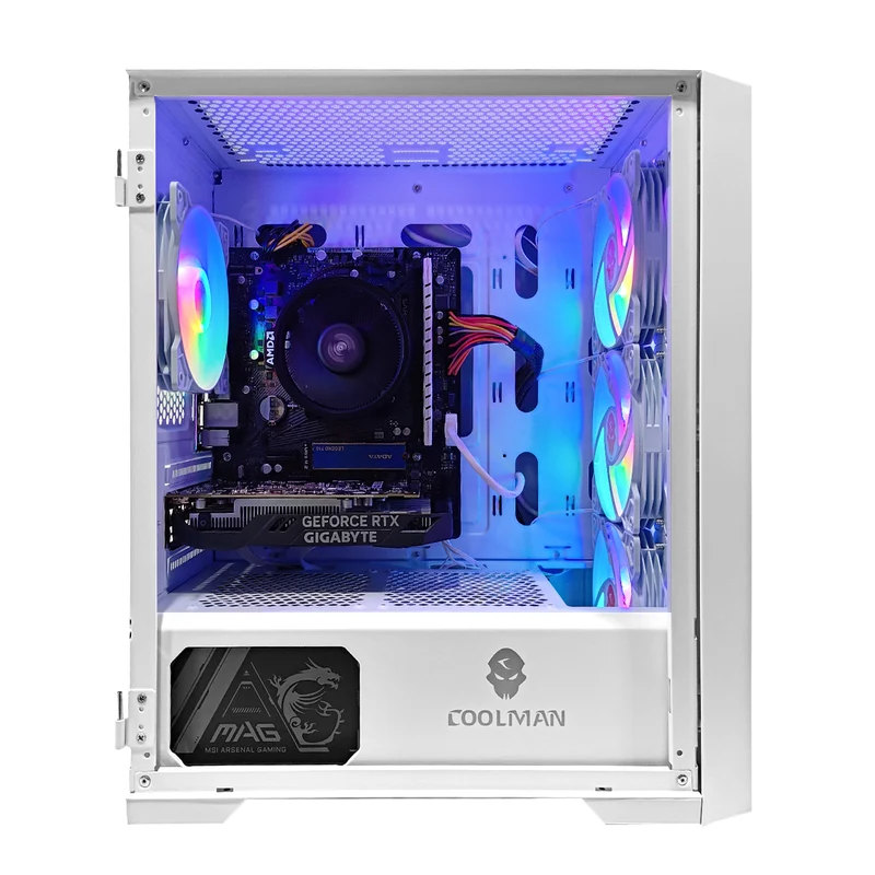 Alpha Ruby White Desktop Gaming PC | AMD Ryzen 5 5500 | 8GB RAM | 512GB SSD | RTX 3050 | Windows 11 Pro
