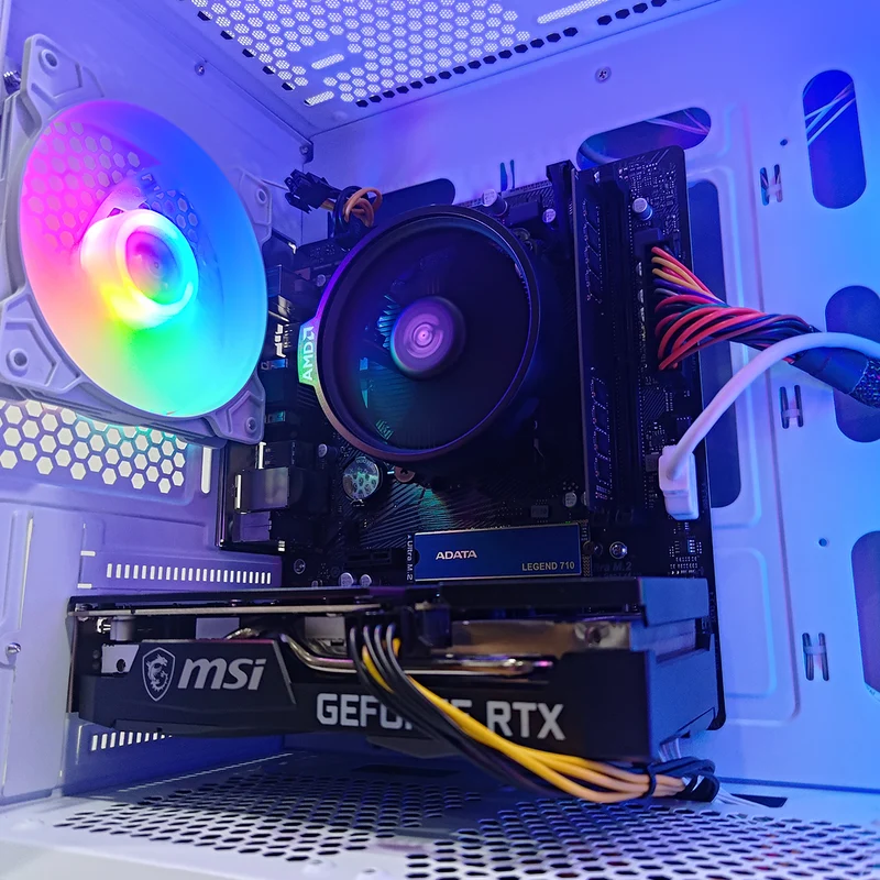 Alpha Ruby White Desktop Gaming PC | AMD Ryzen 5 5500GT | 16GB RAM | 512GB SSD | RTX 3050 | Windows 11 Pro