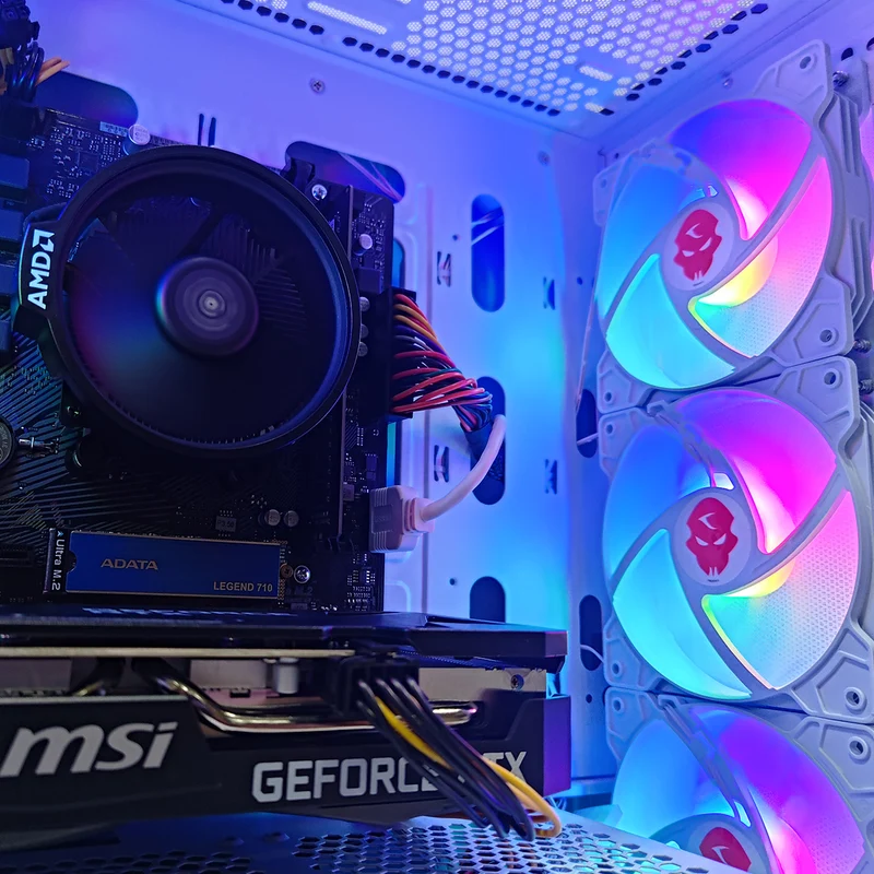 Alpha Ruby White Desktop Gaming PC | AMD Ryzen 5 5500GT | 16GB RAM | 512GB SSD | RTX 3050 | Windows 11 Pro