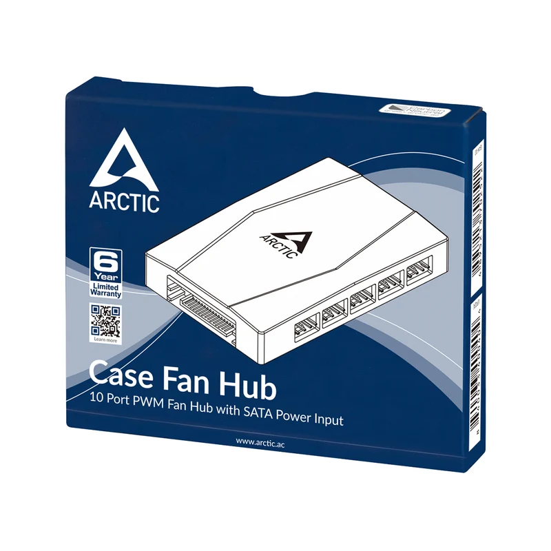 Arctic Case Fan Hub - 10-Port PWM Fan Hub with SATA Power (ACFAN00175A)
