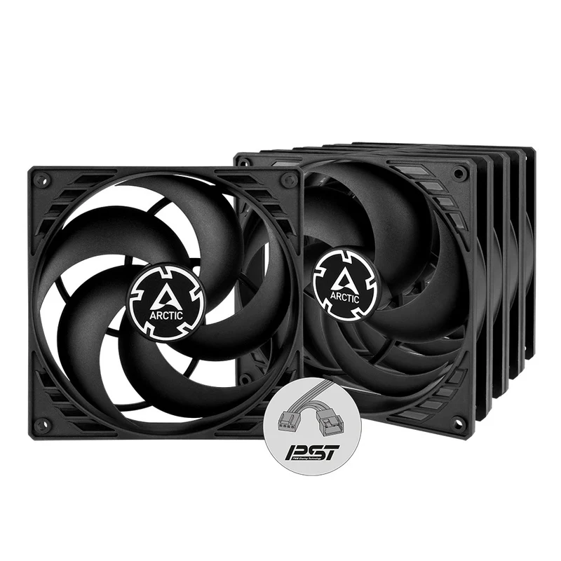 Arctic P14 PWM PST 140mm PWM 5-Pack Fan with Cable Splitter (Black) (ACFAN00138A)