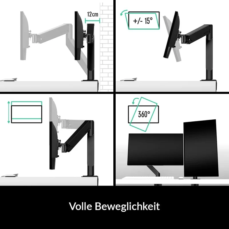 Arctic X1-3D Desk Mount Gas Spring Single Monitor Arm (AEMNT00062A)