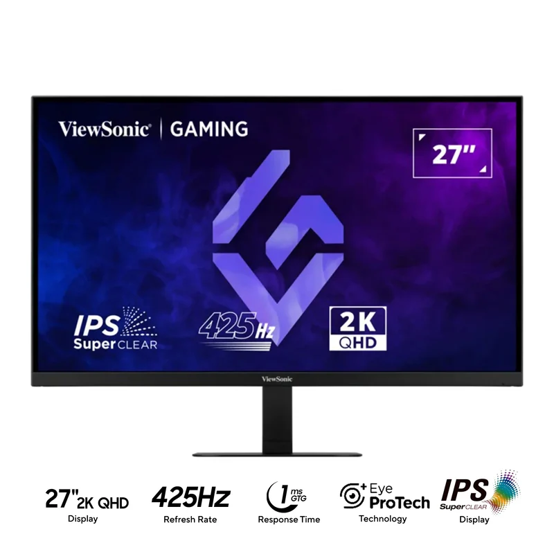 ViewSonic VX2757-2K-PRO-4 27" 2K QHD (2560x1440) 425Hz 1ms GTG SuperClear IPS Gaming Monitor with Tilt Adjustment