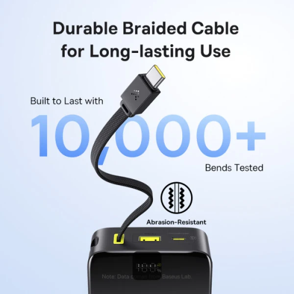 Baseus EnerFill FC51 Bipow 2 Pro Digital Display Power Bank with Built-in Cable 20000mAh 22.5W (Cosmic Black, Moon White) (A0027701, E0027700)