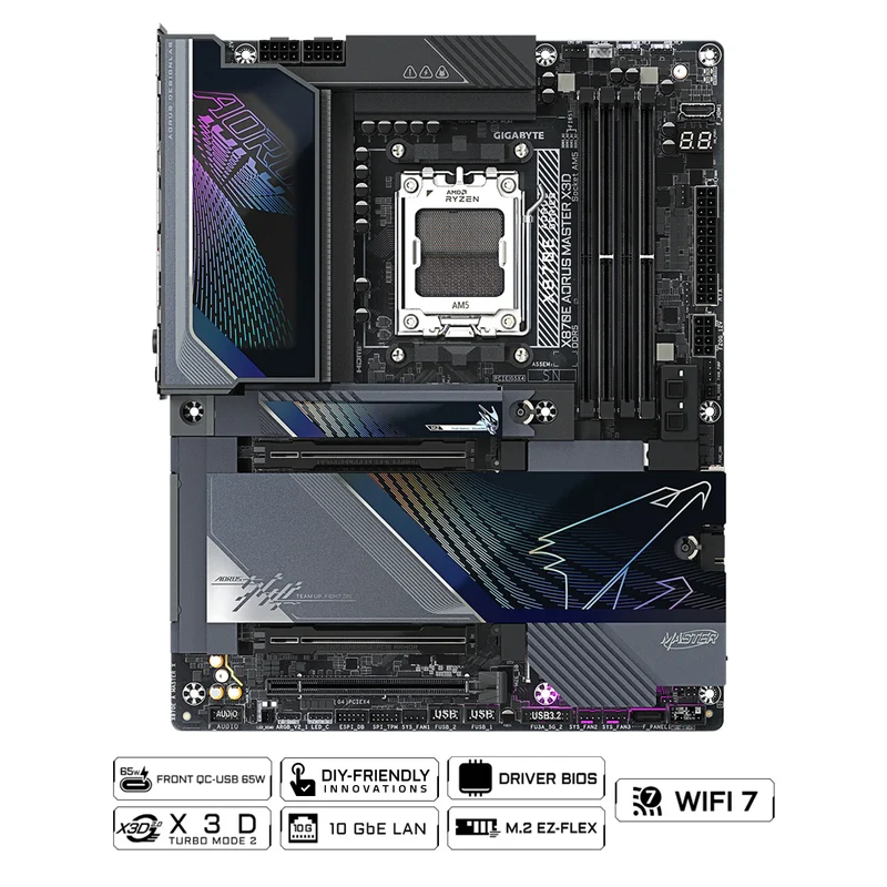 Gigabyte X870E Aorus Master X3D DDR5 AMD Gaming Motherboard