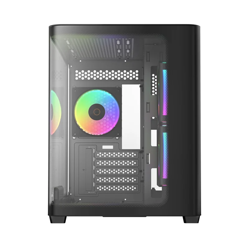 Ocypus Iota C50 Curve ARGB Digital Mini Tower PC Case (Black, White)