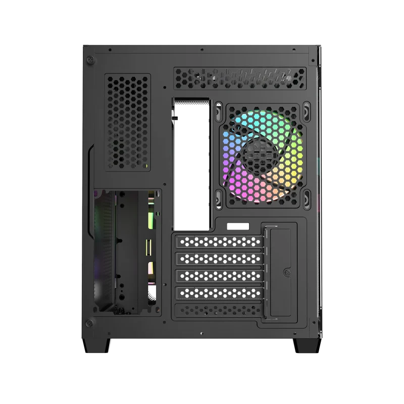 Ocypus Iota C50 Curve ARGB Digital Mini Tower PC Case (Black, White)