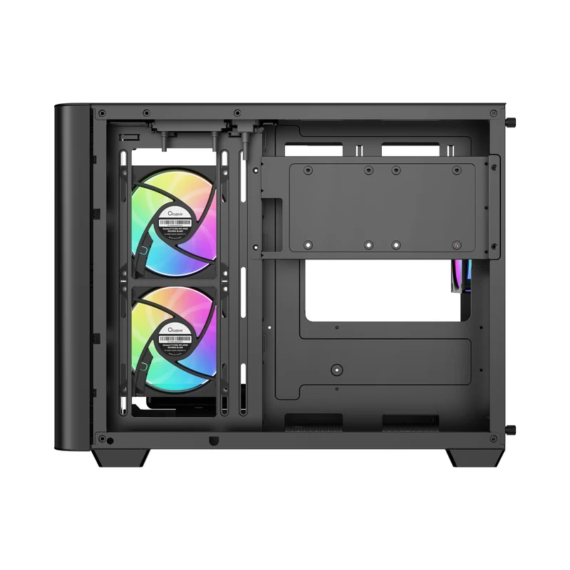 Ocypus Iota C50 Curve ARGB Digital Mini Tower PC Case (Black, White)