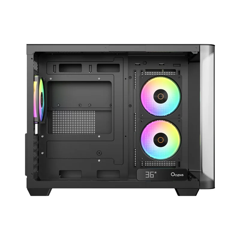 Ocypus Iota C50 Curve ARGB Digital Mini Tower PC Case (Black, White)