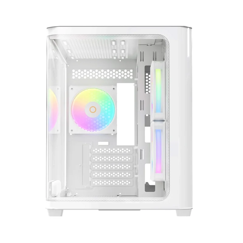 Ocypus Iota C50 Curve ARGB Digital Mini Tower PC Case (Black, White)