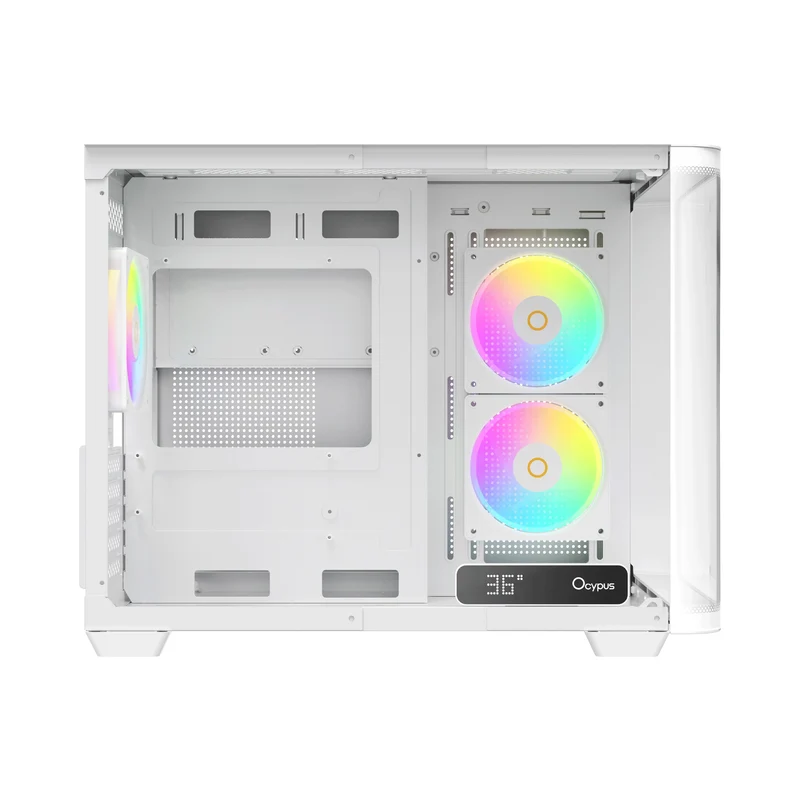 Ocypus Iota C50 Curve ARGB Digital Mini Tower PC Case (Black, White)