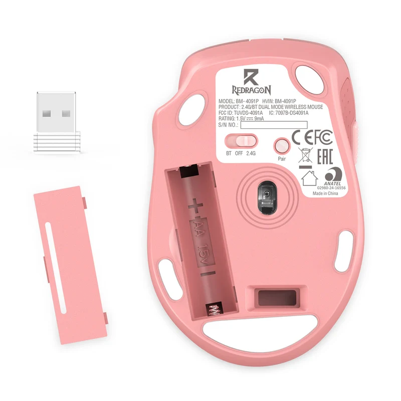 Redragon BM-4091P PRO Dual-Mode Office Mouse (Pink)