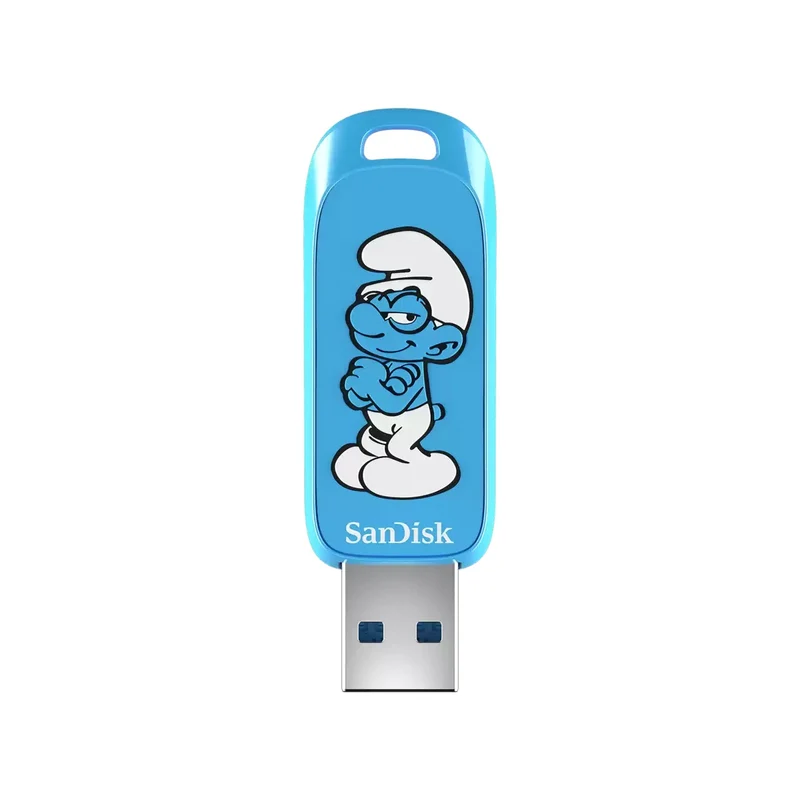 Sandisk Smurfs 64GB USB 3.2 Gen 1 Type-A 130MB/s Read USB Flash Drive (Brainy Smurf Ed.)